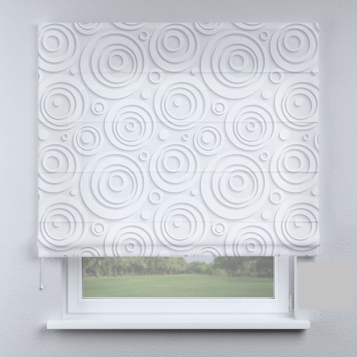 Римська штора з ланцюжковим карнизом кола в білих тонах