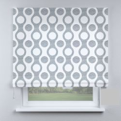 Римська штора з ланцюжковим карнизом круги біло-сірі
