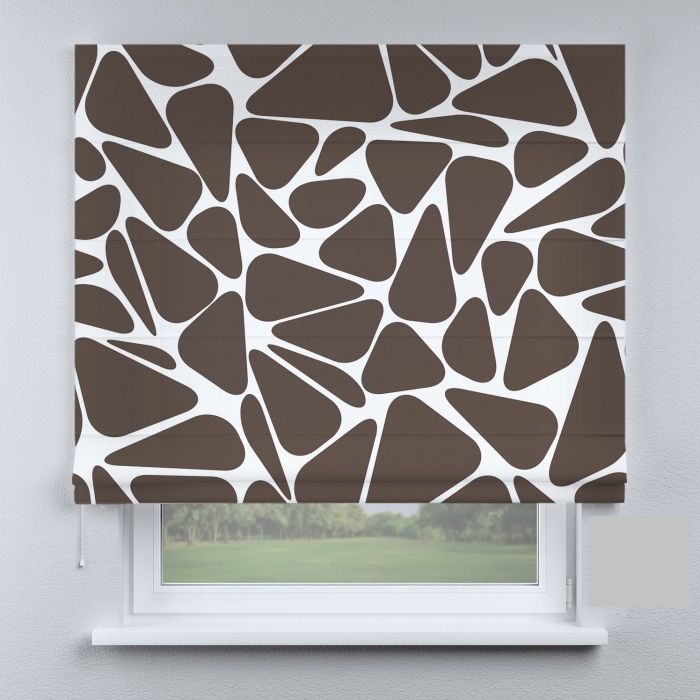 Римська штора з ланцюжковим карнизом камінці темно-коричневі