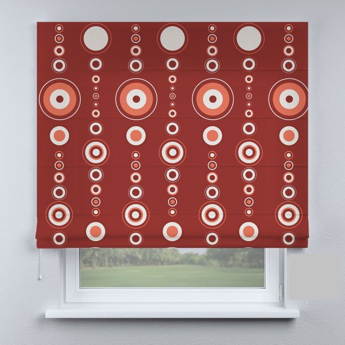 Римська штора DECOLIV круги на красном фоне