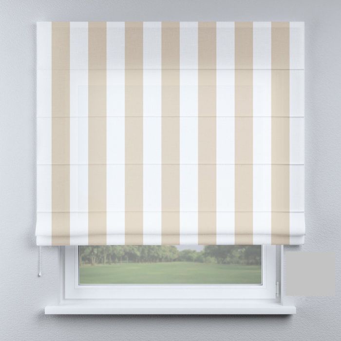 Римська штора з ланцюжковим карнизом лінії бежево-білі