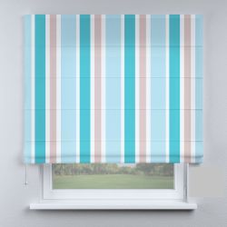 Римська штора з ланцюжковим карнизом світло-блакитні смуги