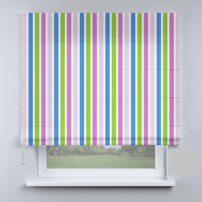 Римська штора з ланцюжковим карнизом смужки маленькі різнокольорові
