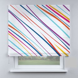 Римська штора з ланцюжковим карнизом смужки косі різнокольорові