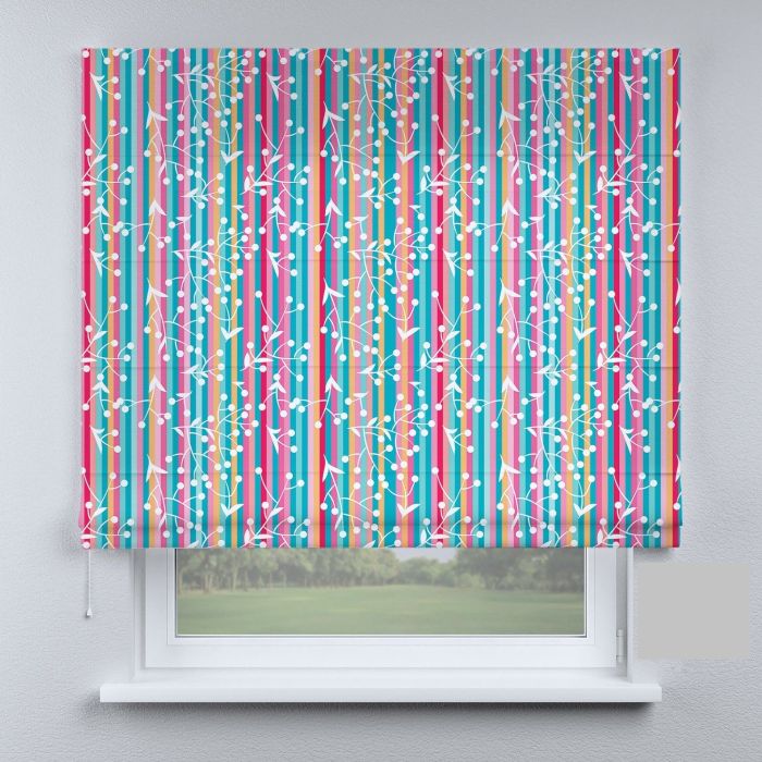 Римська штора з ланцюжковим карнизом гронки різнокольорові