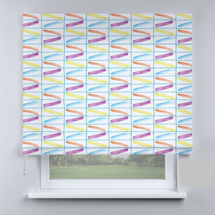 Римська штора з ланцюжковим карнизом різнокольорові спіралі
