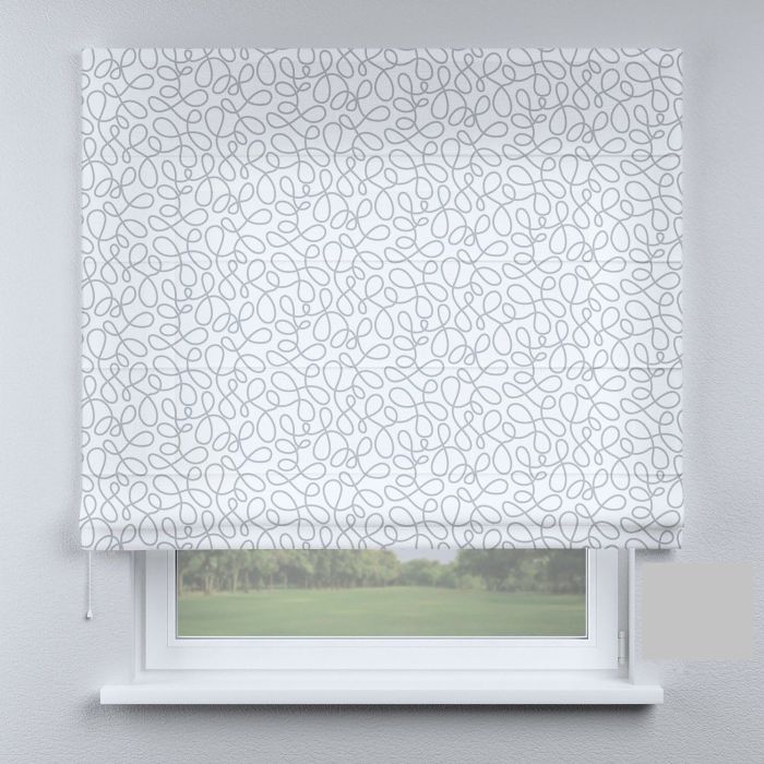 Римська штора з ланцюжковим карнизом світло-сірі нитки