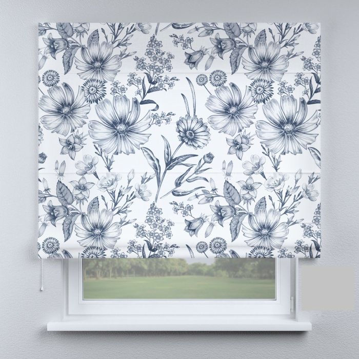 Римська штора з ланцюжковим карнизом волошка