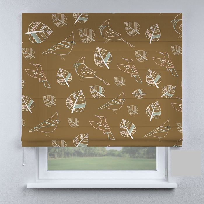 Римська штора DECOLIV листья на коричневом фоне