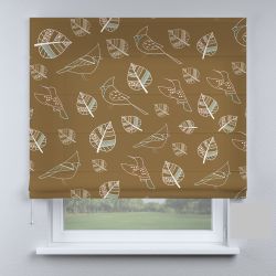 Римська штора з ланцюжковим карнизом листя на коричневому фоні
