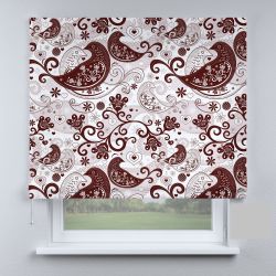 Римська штора з фотодруком птахи бордові