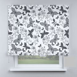 Римська штора DECOLIV бабочки с цветами темно-серые
