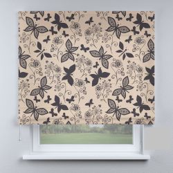 Римська штора DECOLIV бабочки с цветами коричневые