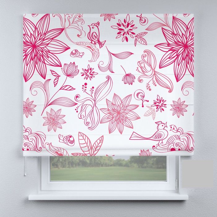 Римська штора з ланцюжковим карнизом рожевий прованс