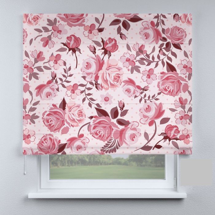 Римська штора з ланцюжковим карнизом прованс рожевий