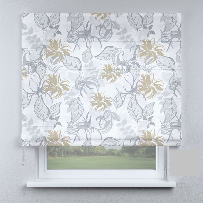 Римська штора з ланцюжковим карнизом сірий лист прованс