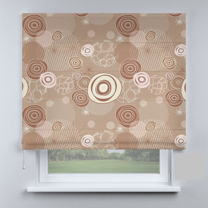 Римська штора з ланцюжковим карнизом ретро в коричневому