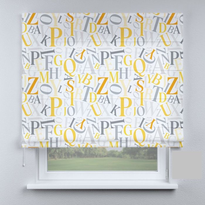 Римська штора з ланцюжковим карнизом букви різнокольорові