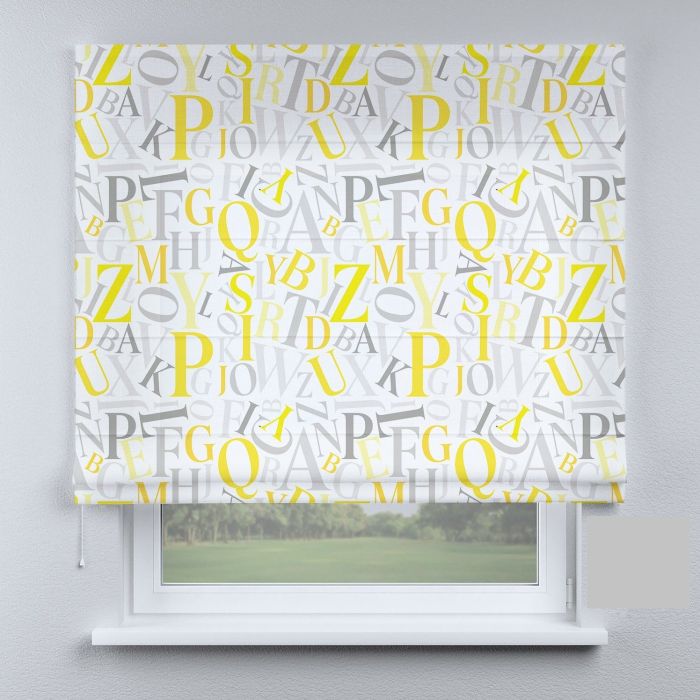 Римська штора DECOLIV буквы желто-серые