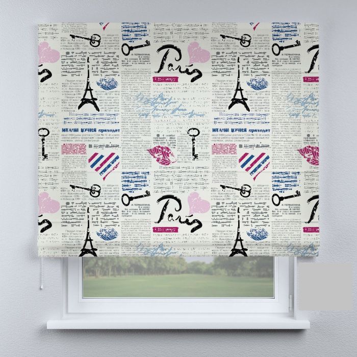 Римська штора з ланцюжковим карнизом газети з ключами