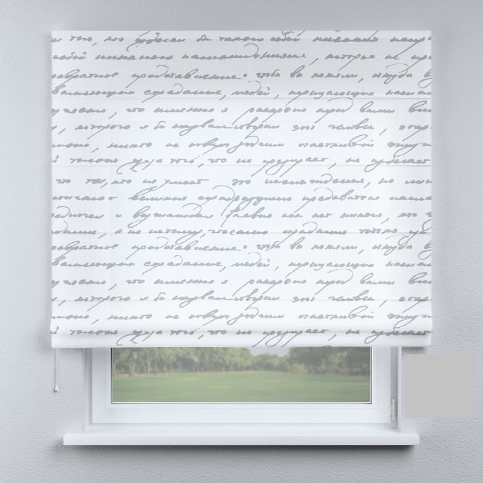 Римська штора з ланцюжковим карнизом лист світло-сірий