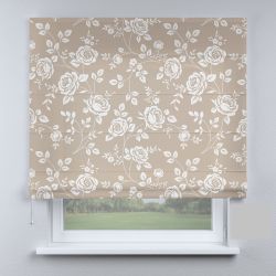 Римська штора з ланцюжковим карнизом квітка на коричневому фоні