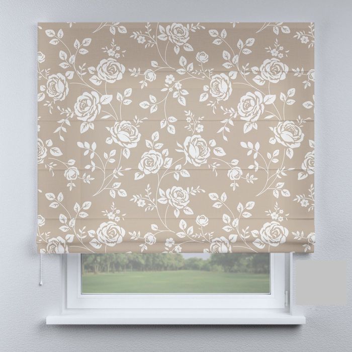 Римська штора з фотодруком квітка на коричневому фоні