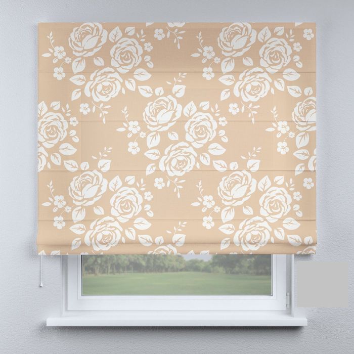 Римська штора з фотодруком троянди на коричневому фоні