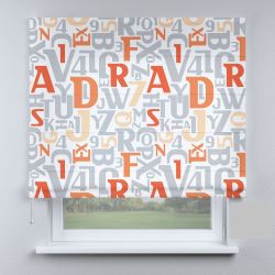Римська штора з фотодруком букви помаранчеві