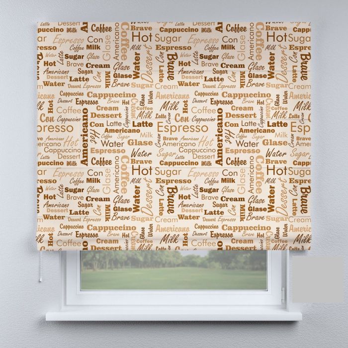 Римська штора з фотодруком американо коричневий