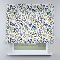 Римська штора з фотодруком алфавит різнокольоровий
