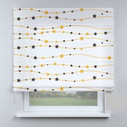 Римська штора з фотодруком зірки жовто-чорні