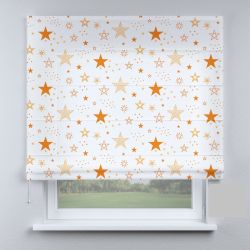 Римська штора з ланцюжковим карнизом зірочки помаранчеві
