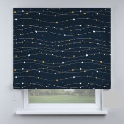 Римська штора з ланцюжковим карнизом зіркове небо синє