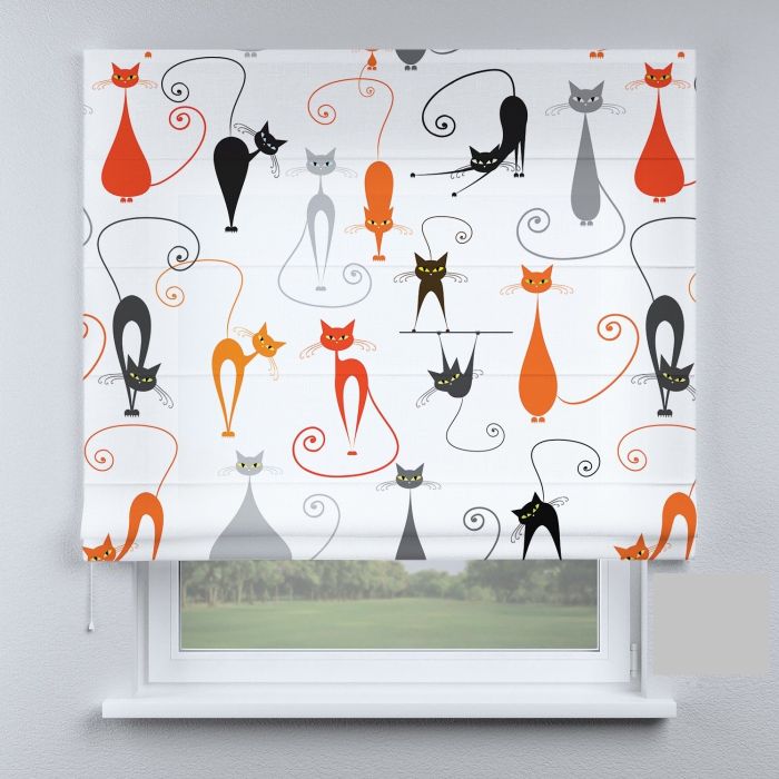 Римська штора з ланцюжковим карнизом котики дитячі