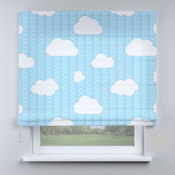 Римська штора з фотодруком білі хмарки на блакитному фоні