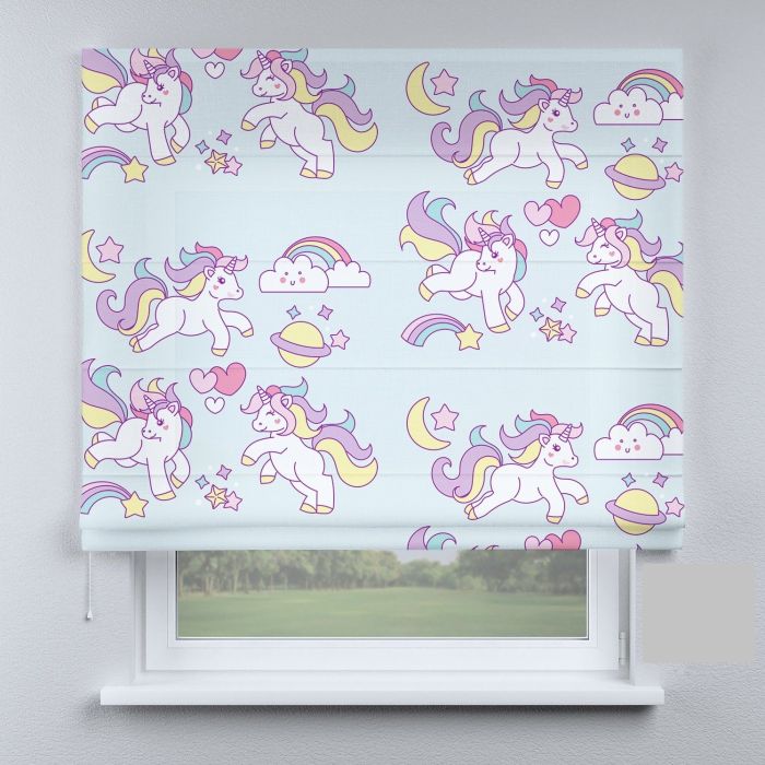 Римська штора з ланцюжковим карнизом єдинороги