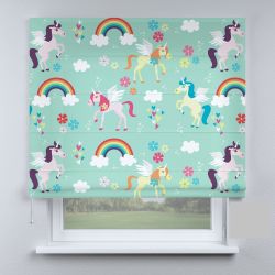Римська штора з фотодруком єдинороги різнокольорові