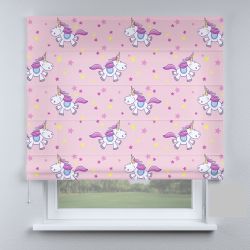 Римська штора з фотодруком єдинороги рожеві