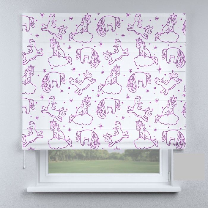 Римська штора з фотодруком коні рожеві