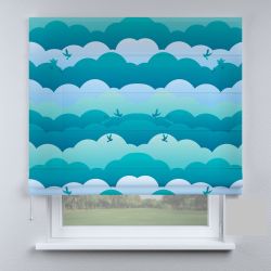 Римська штора з фотодруком хмарки блакитні