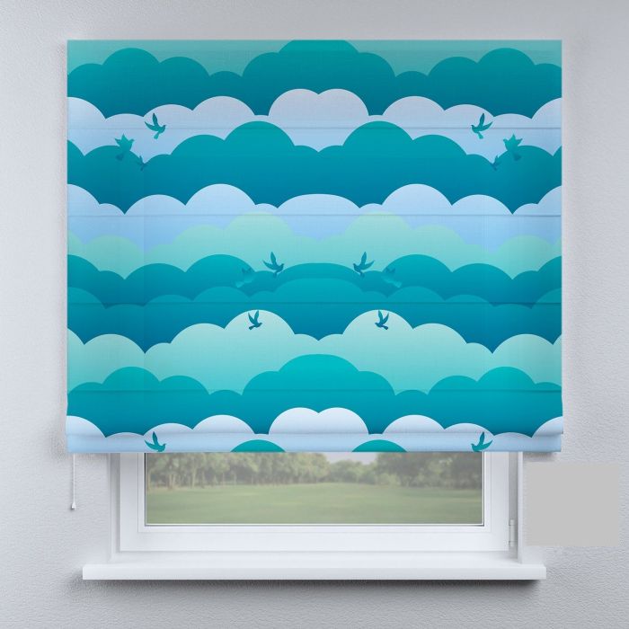 Римська штора з фотодруком хмарки блакитні