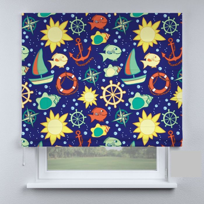 Римська штора з ланцюжковим карнизом морські човники