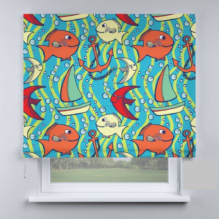 Римська штора з фотодруком кораблі з якорями