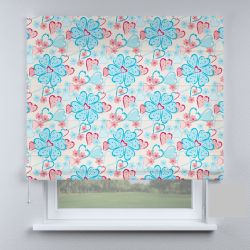 Римська штора з ланцюжковим карнизом листя вензеля блакитні великі