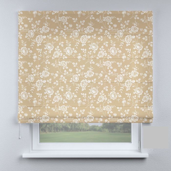 Римська штора з фотодруком квіти польові на бежевому фоні