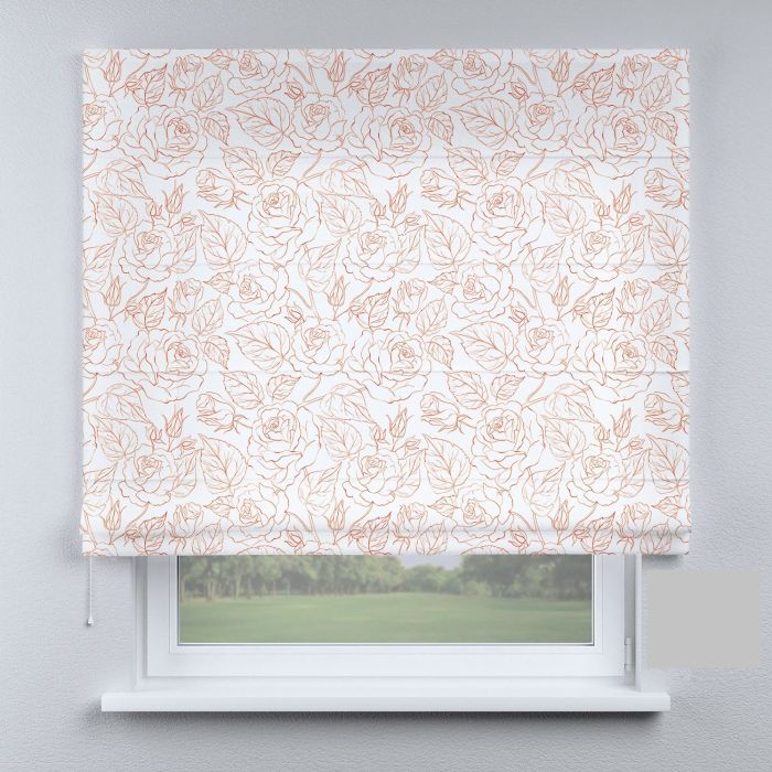 Римська штора з фотодруком квіти польові на білому фоні