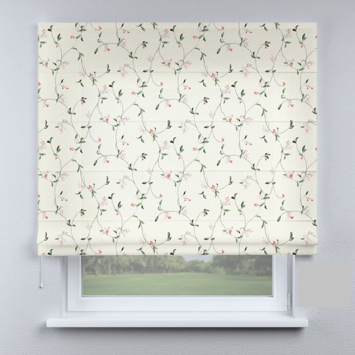 Римська штора з ланцюжковим карнизом гілки квітів