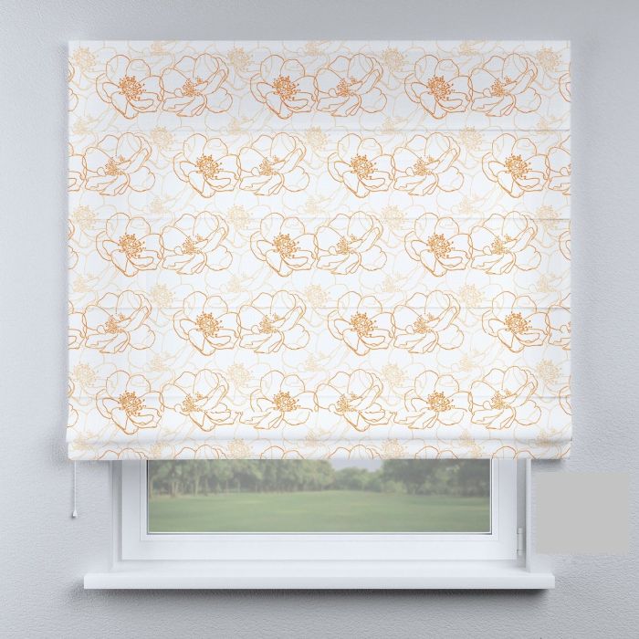 Римська штора з фотодруком дві квітки помаранчеві