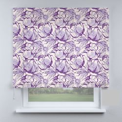 Римська штора з фотодруком квітки фіолетові